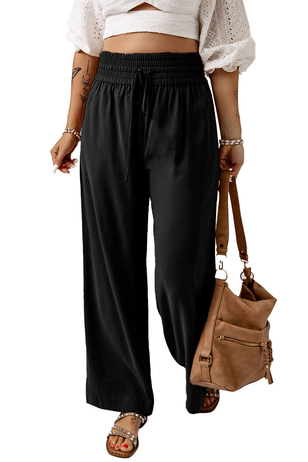 Black wide leg pants