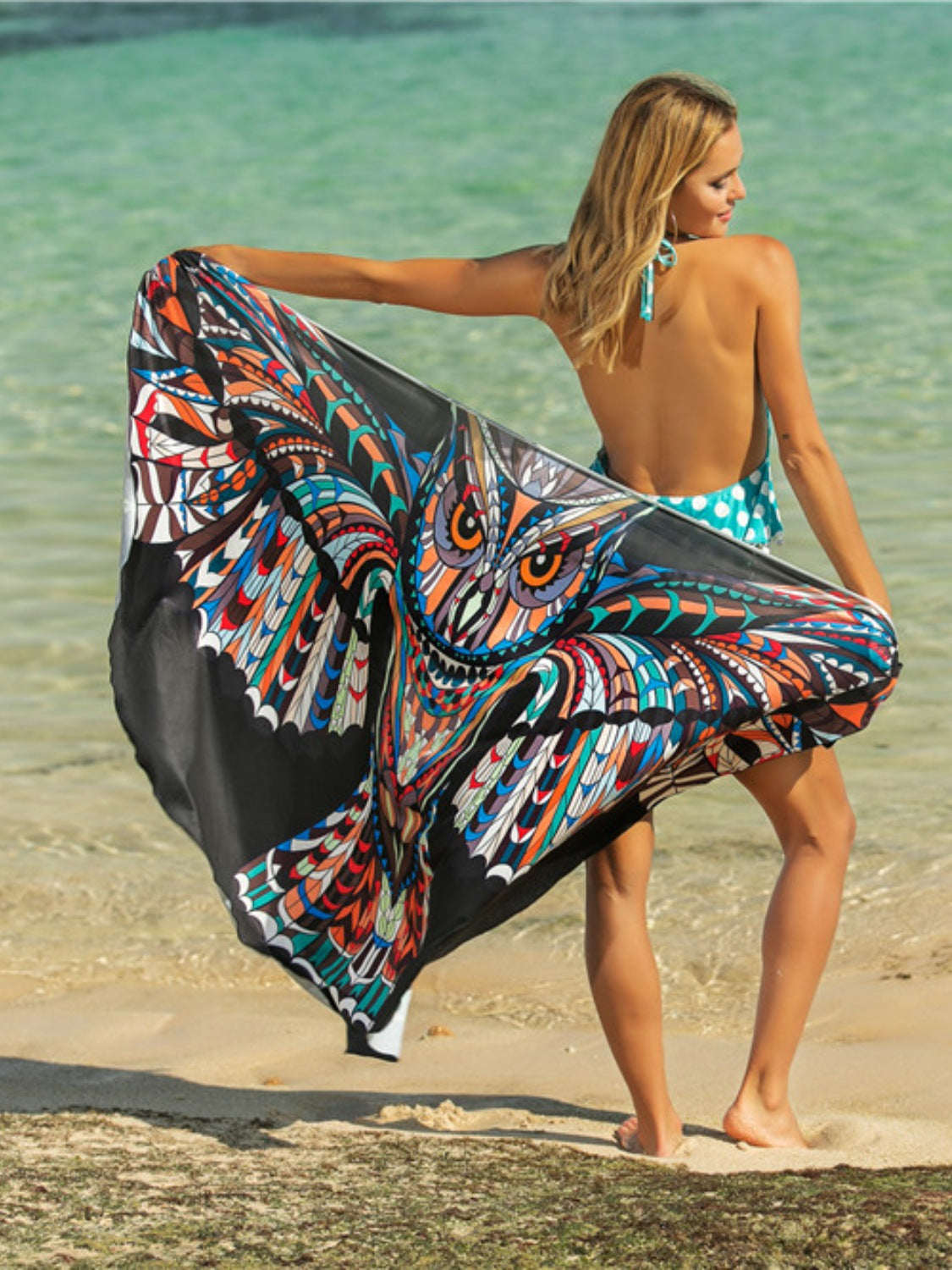 Cali Chic Printed Spaghetti Strap Cover Up