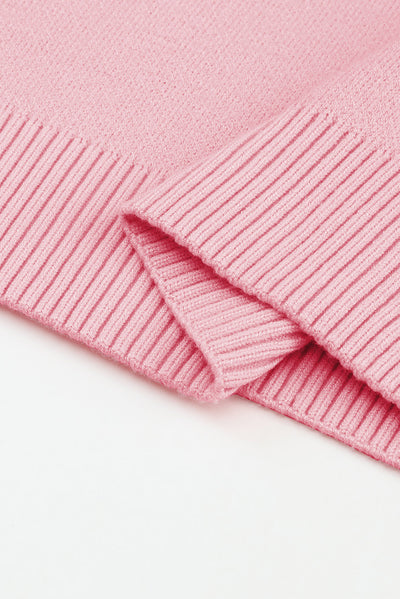 Cali Chic Women Sweater Celebrity Pink Floral Pattern Drop Shoulder
