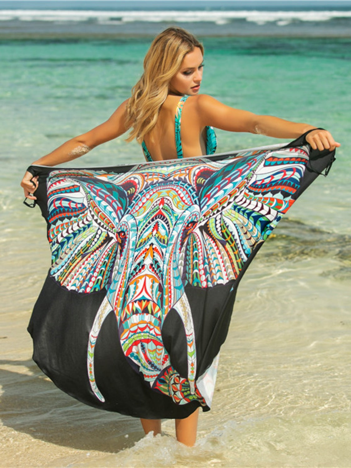 Cali Chic Printed Spaghetti Strap Cover Up