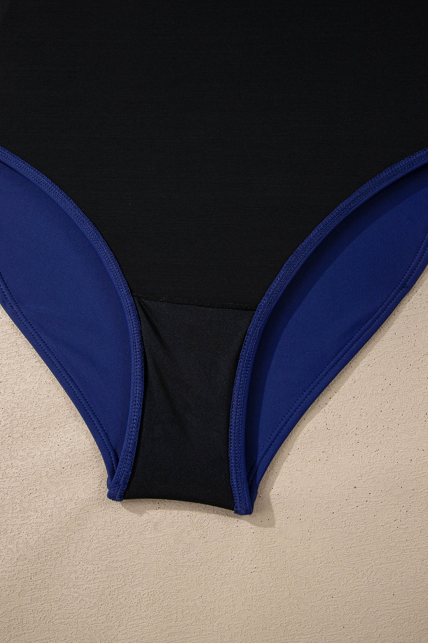 Navy Blue Color Block Detail Adjustable Straps One Piece Swimsuit - Cali Chic