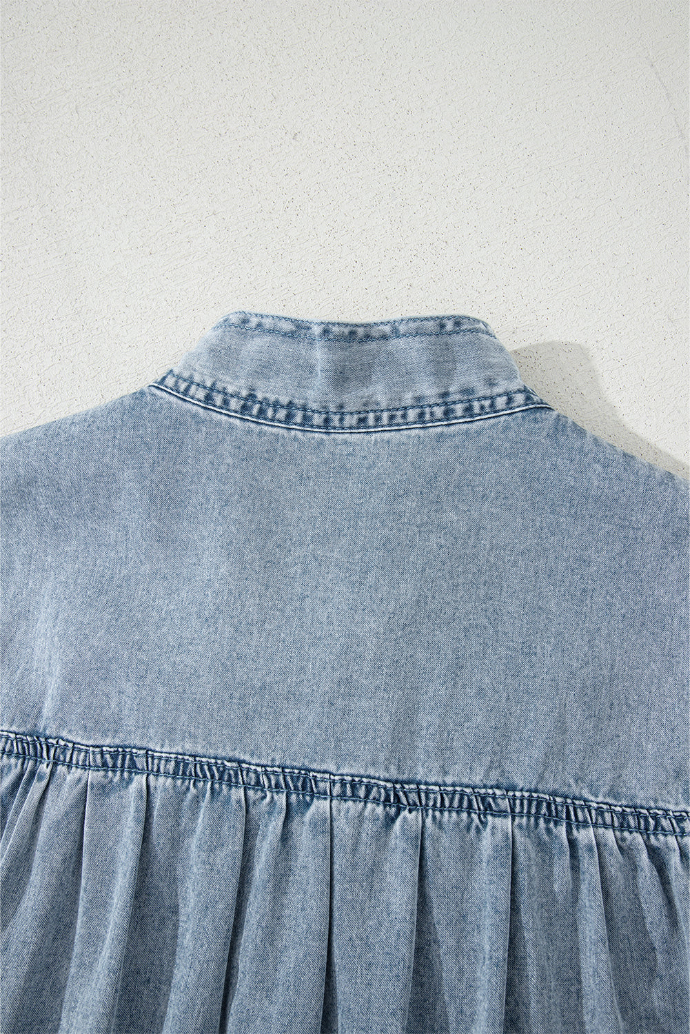 Cali Chic Women Dress Real Teal Bowknot Neck Sleeveless Ruffled Chambray Dress - Cali Chic