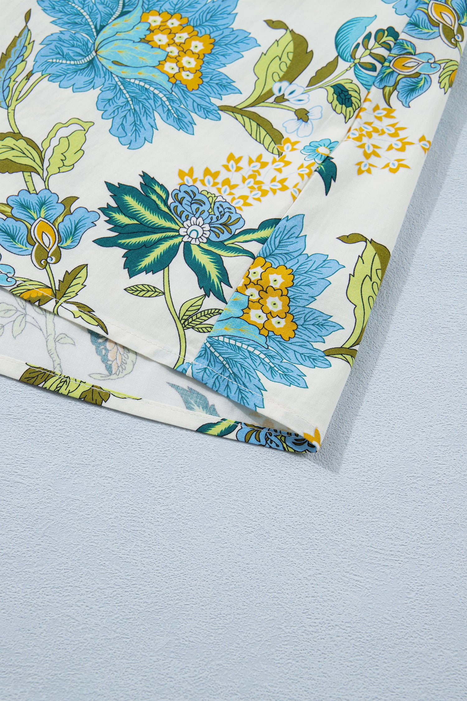 Cali Chic Women Dress Beige Floral Print V Neck Triple Ruffle Short Sleeve Shift Mini Dress - Cali Chic