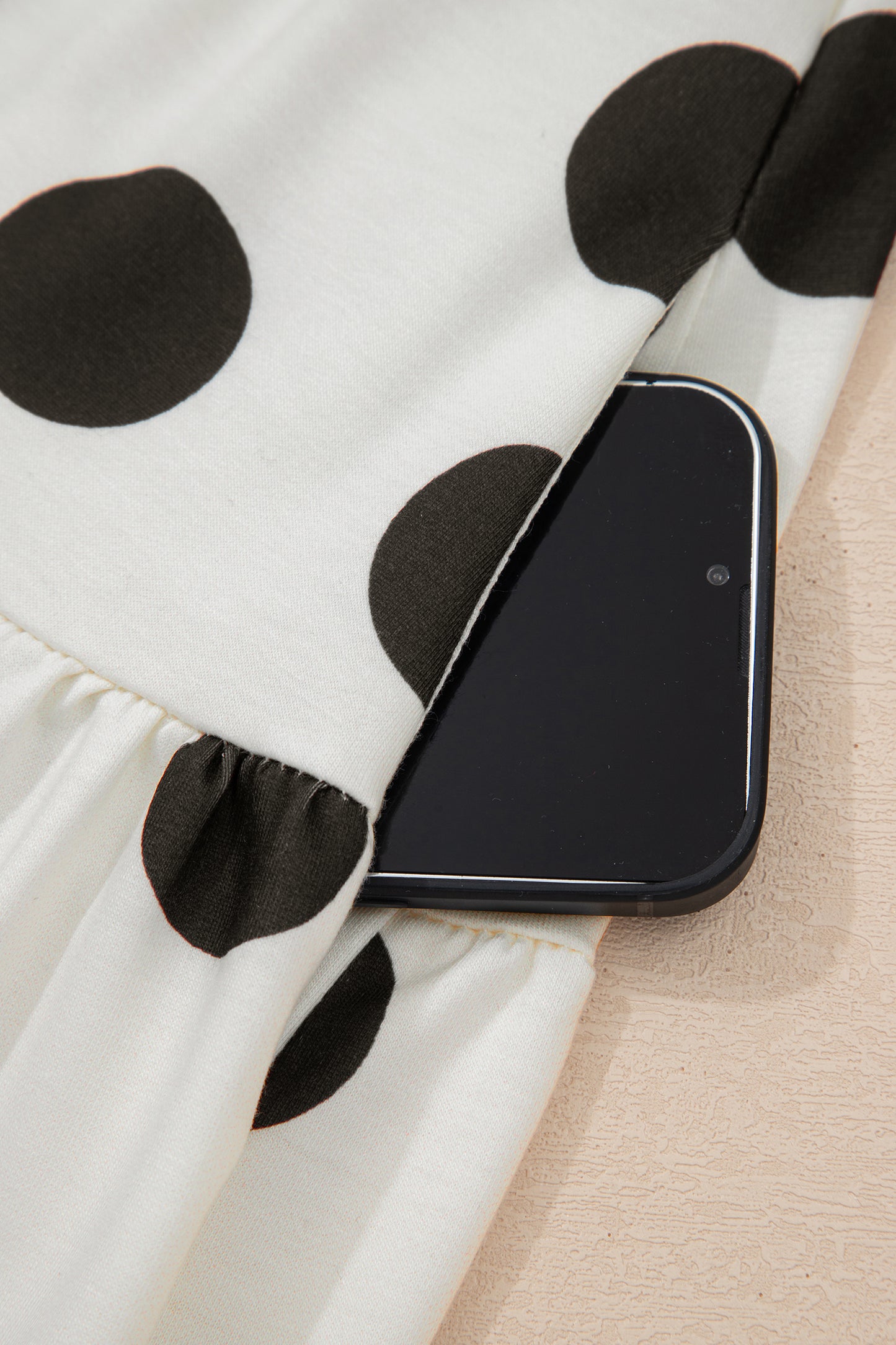 Cali Chic Women Dress White Polka Dot Printed Long Sleeve Flared Mini Dress - Cali Chic