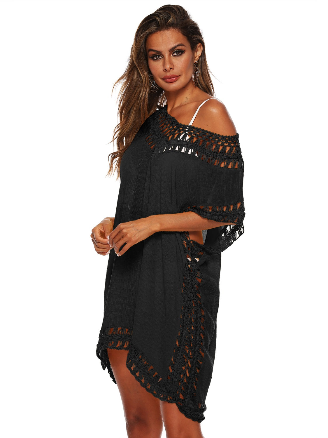 Cali Chic Cutout V-Neck Short Sleeve Cover-Up