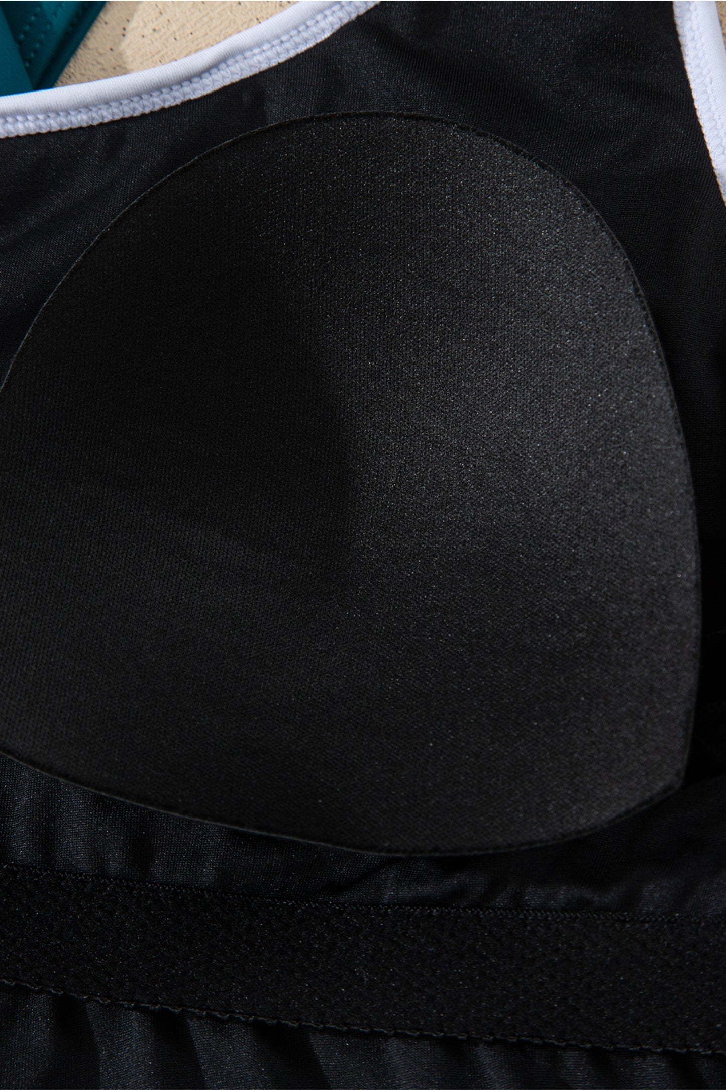 Cali Chic Women Swimsuit Blue Sapphire Contrast Edge Ruffled High Waist One Piece Swim Dress - Cali Chic