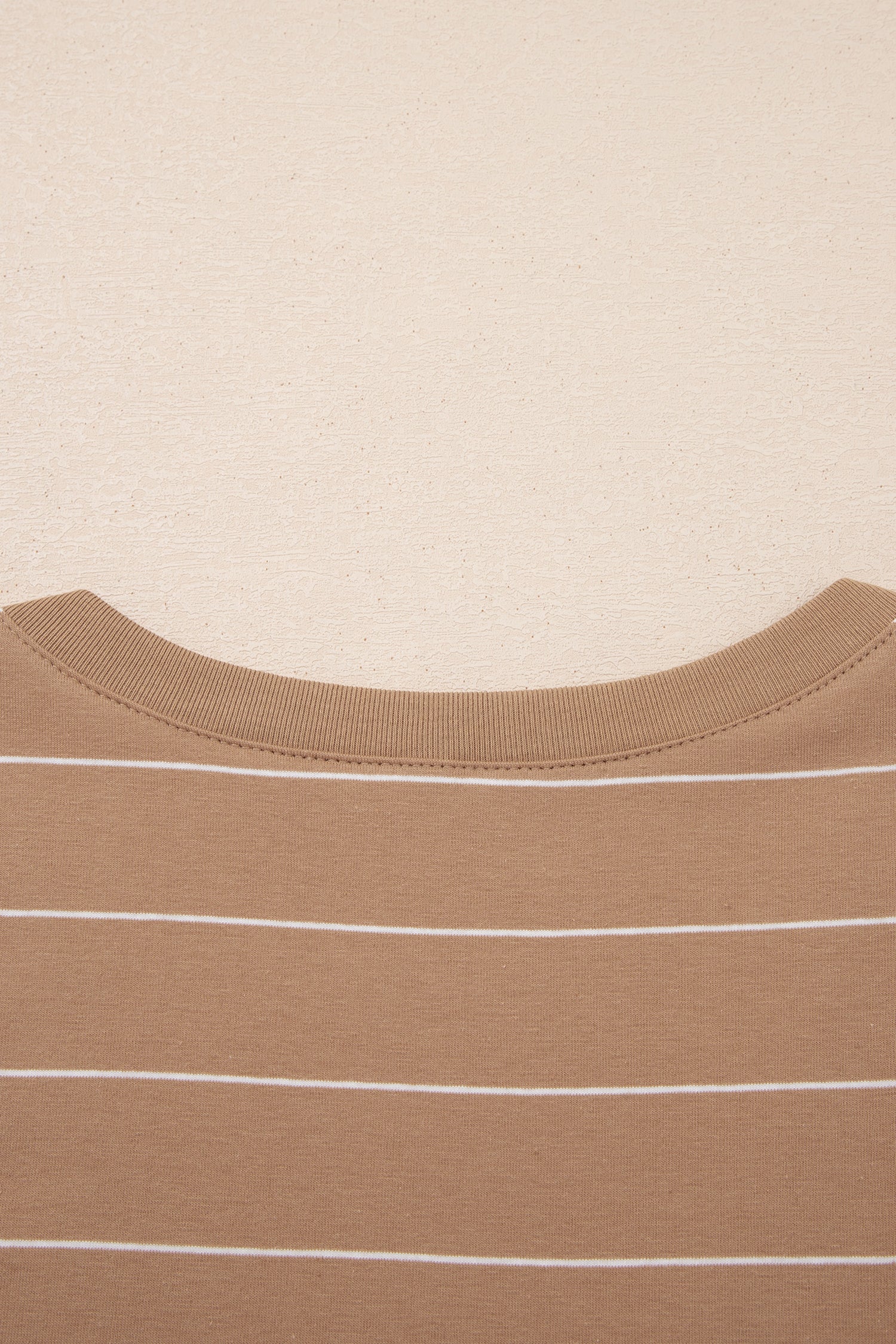 Cali Chic Women Dress Khaki Stripe Casual Short Sleeve Side Slit Maxi T Shirt Dress - Cali Chic