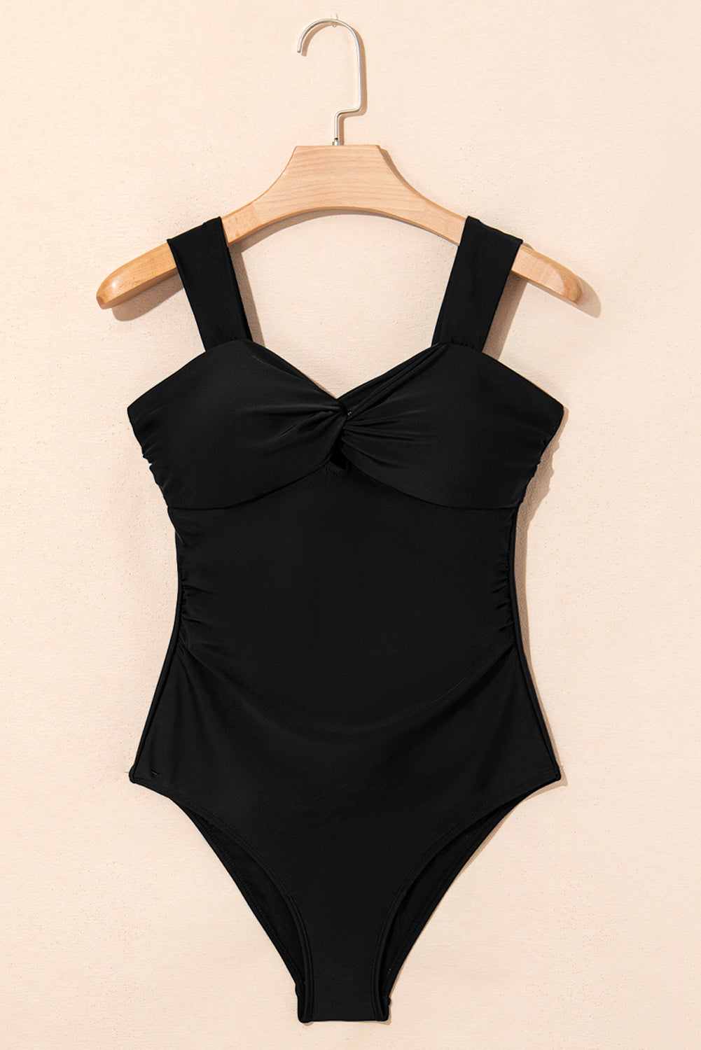 Cali Chic Women Swimsuit Black Cut out Twist Bowknot Backless One Piece Swimsuit - Cali Chic