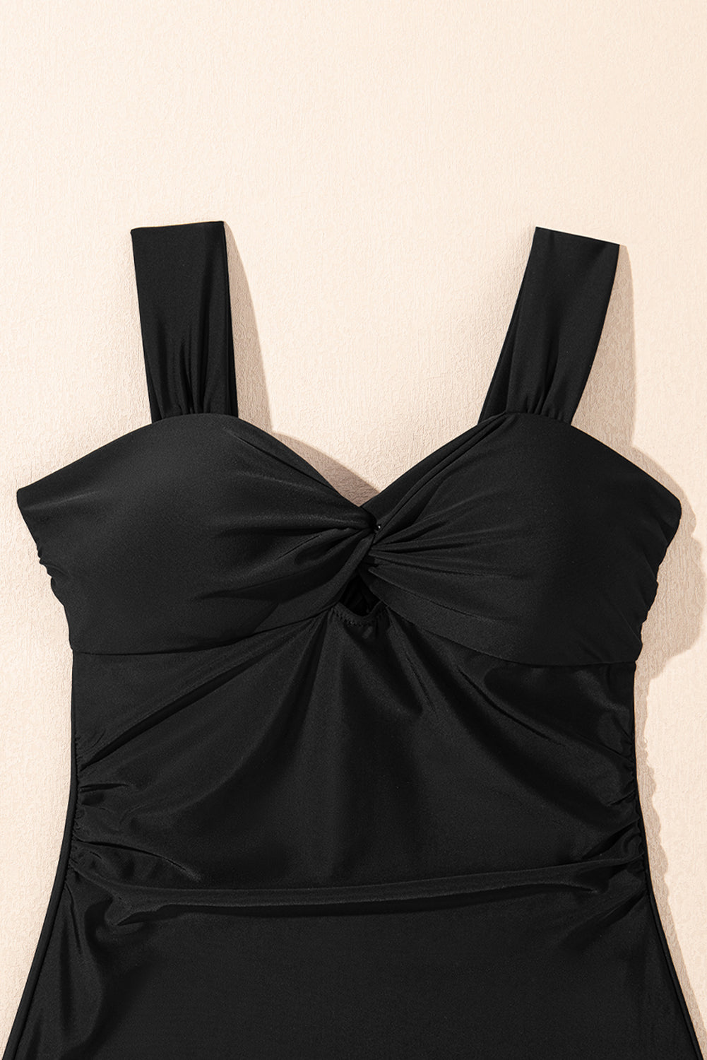 Cali Chic Women Swimsuit Black Cut out Twist Bowknot Backless One Piece Swimsuit - Cali Chic