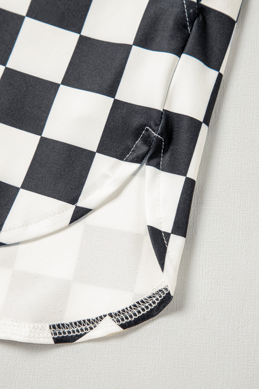 Cali Chic Women Swimsuit Black Checkered Print High Waist Casual Shorts - Cali Chic