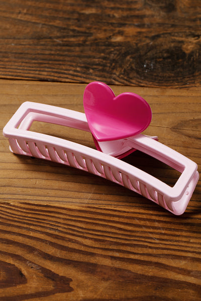 Pink Valentines Minimalist Heart Design Hair Claw