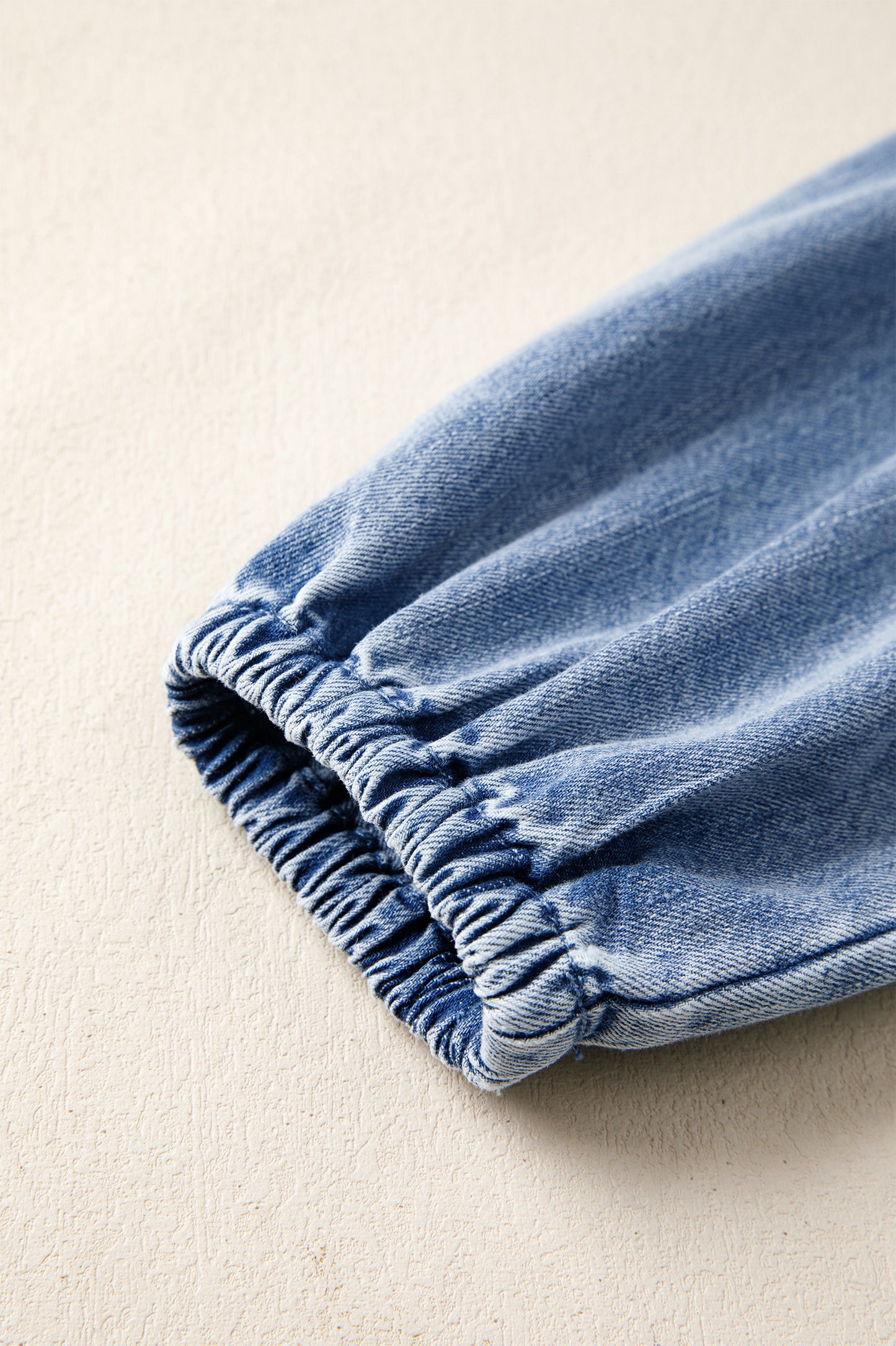 Cali Chic Women Dress Myosotis Puff Sleeve V Neck Ruffled Loose Denim Mini Dress - Cali Chic