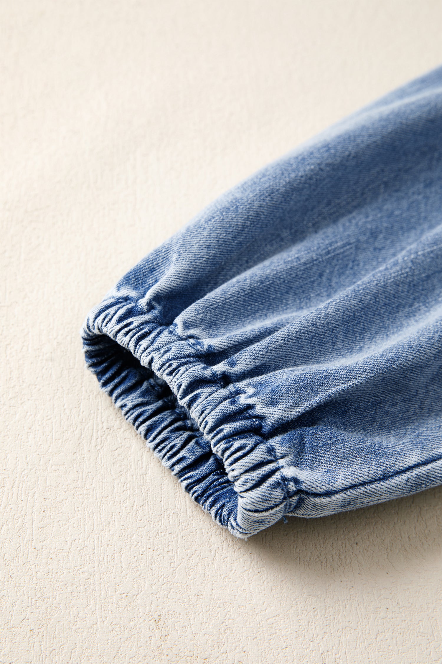 Cali Chic Women Dress Myosotis Puff Sleeve V Neck Ruffled Loose Denim Mini Dress - Cali Chic