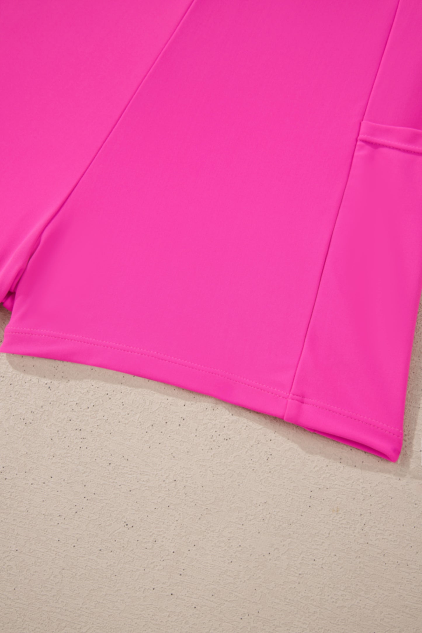 Cali Chic Women Swimsuit Rose Red Contrast Trim Neckline Active Shorts Attached One Piece Swim Dress - Cali Chic