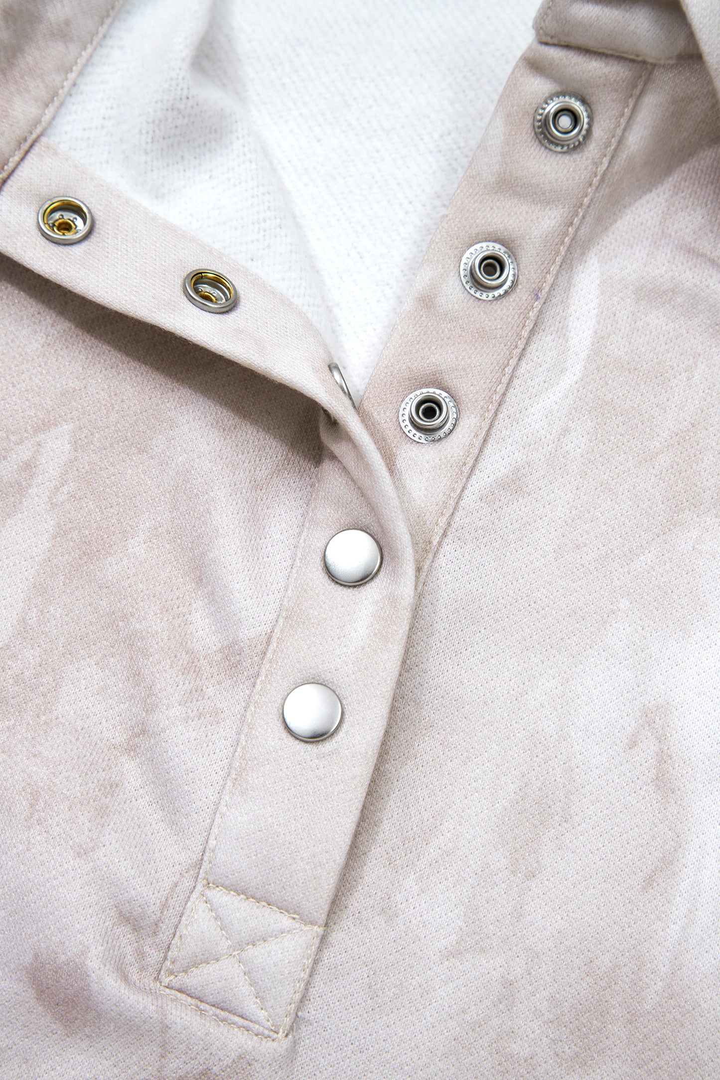 Cali Chic Women Mini Skort White Abstract Woodland Print Balloon Sleeve Pullover Drawstring Mini Skort Set - Cali Chic