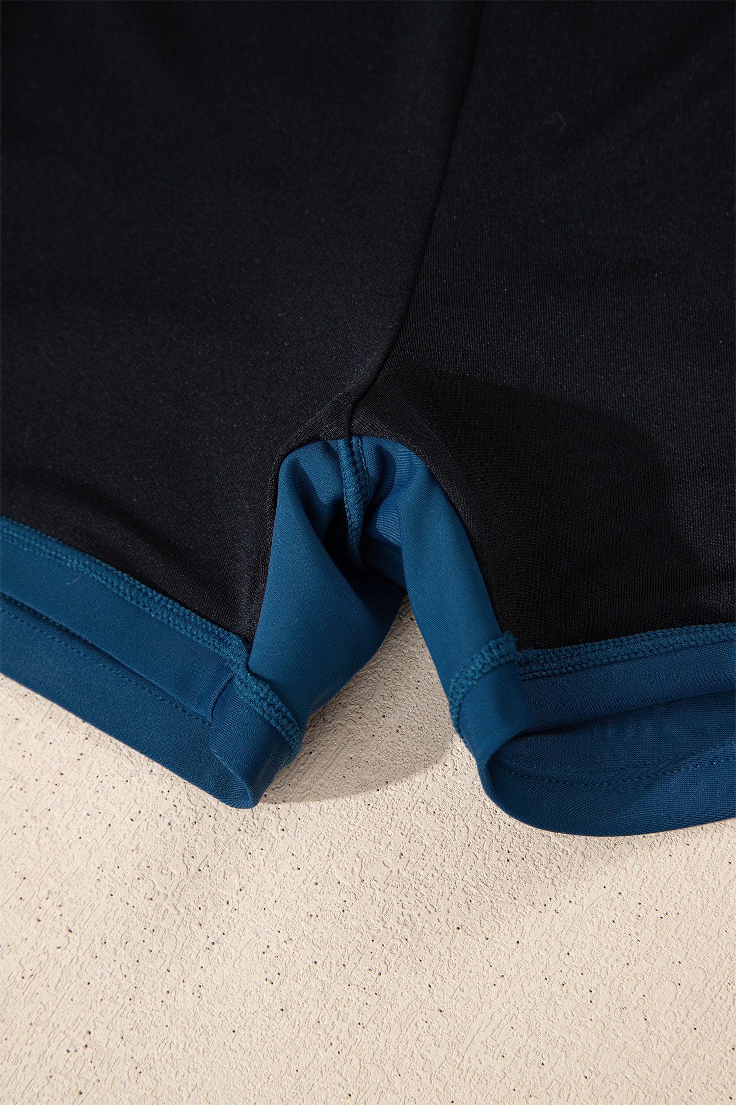 Cali Chic Women Swimsuit Sail Blue Color Block Patchwork Bow Knot Detail Sleeveless Swim Dress - Cali Chic