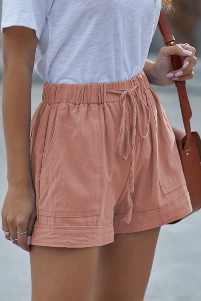 Pink Strive Pocketed Tencel Shorts