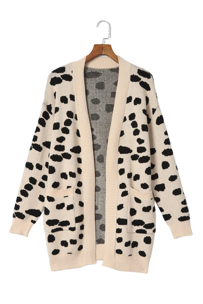Cali Chic Leopard  Animal Spotted Pattern Open Front Cardigan
