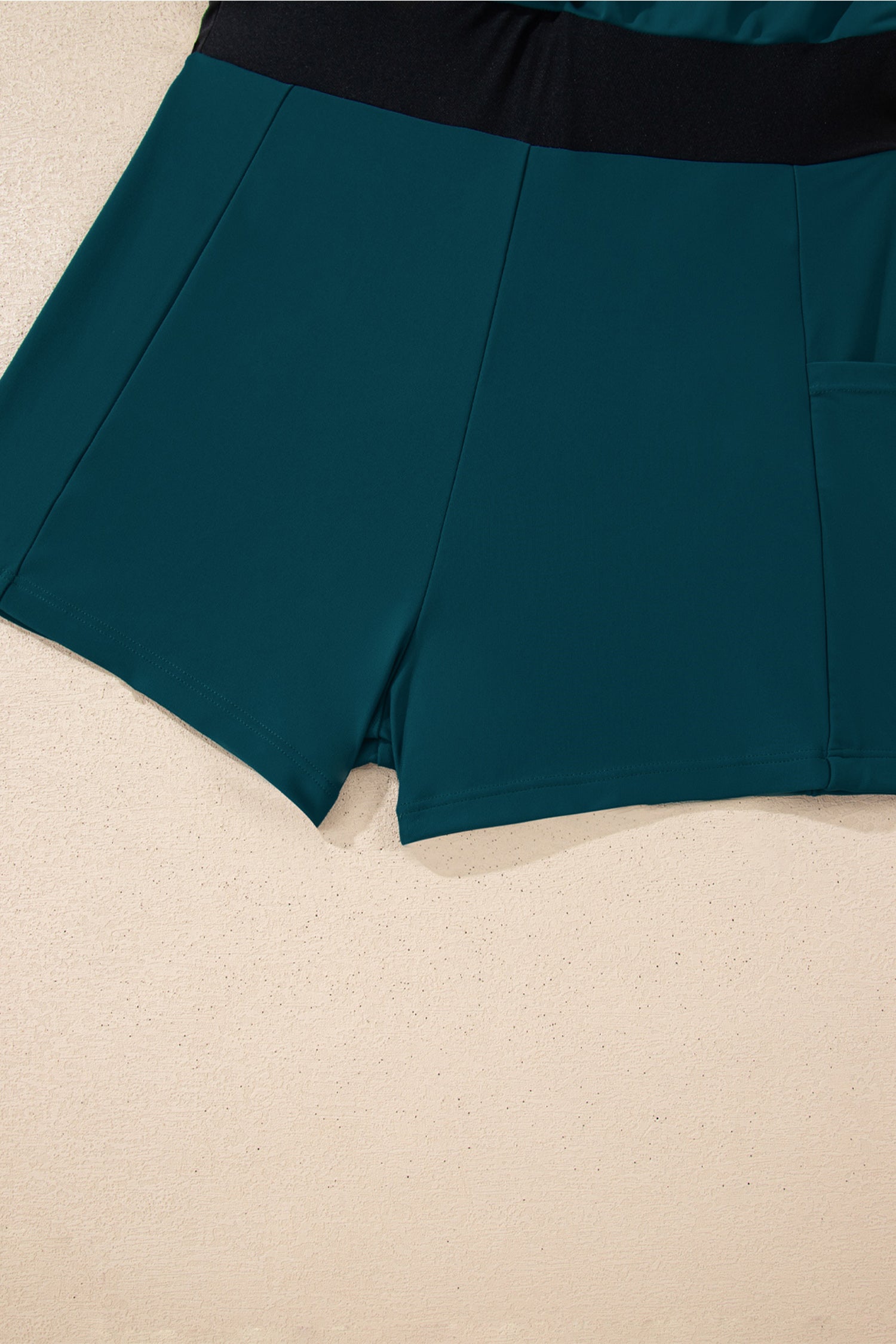 Cali Chic Women Swimsuit Blue Sapphire Contrast Edge Ruffled High Waist One Piece Swim Dress - Cali Chic