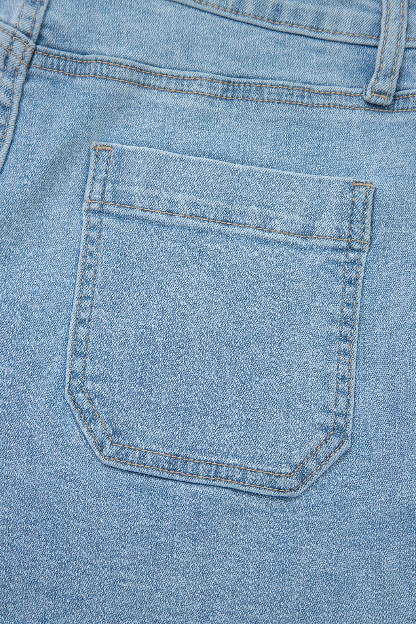 Cali Chic Women Shorts Myosotis High Rise Patch Pocket Denim Shorts - Cali Chic