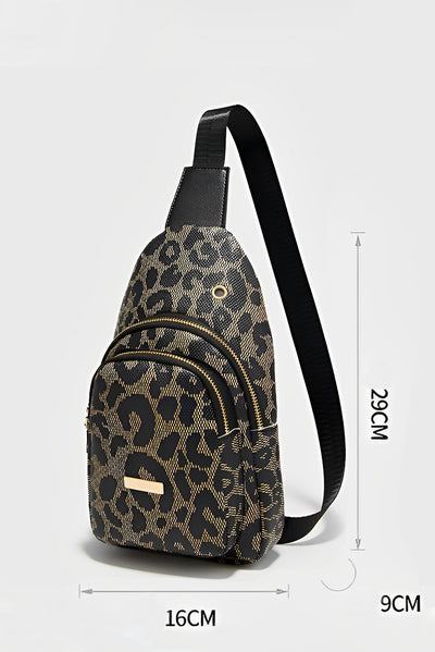 Cali Chic Leopard Print PU Sling Bag