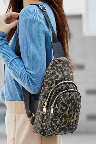 Cali Chic Leopard Print PU Sling Bag