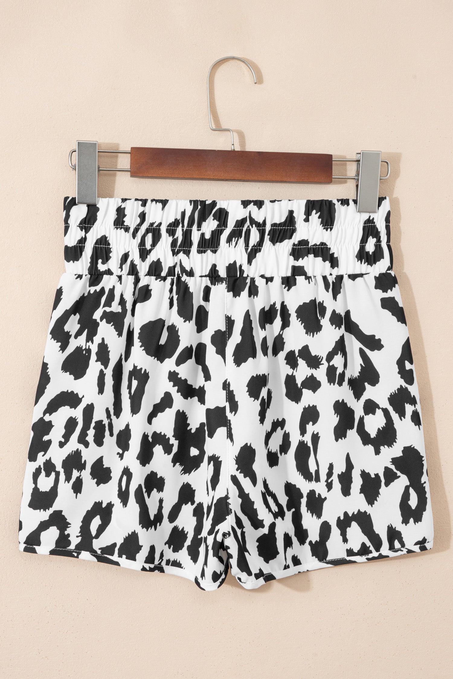 Cali Chic Women Short White Leopard High Waisted Athletic Shorts - Cali Chic