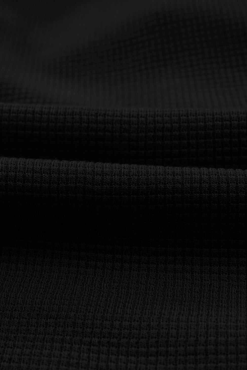 Black Waffle Texture Cargo Pocket Jogger Pants