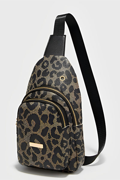 Cali Chic Leopard Print PU Sling Bag