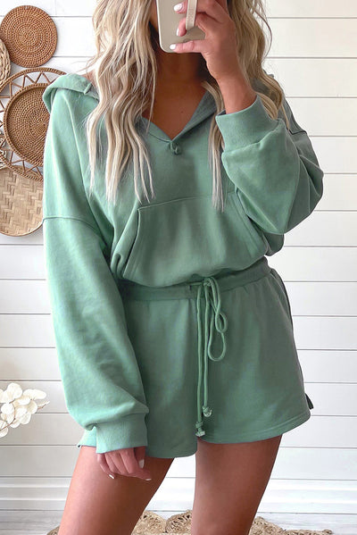 Cali Chic Blue French Terry Hoodie Romper