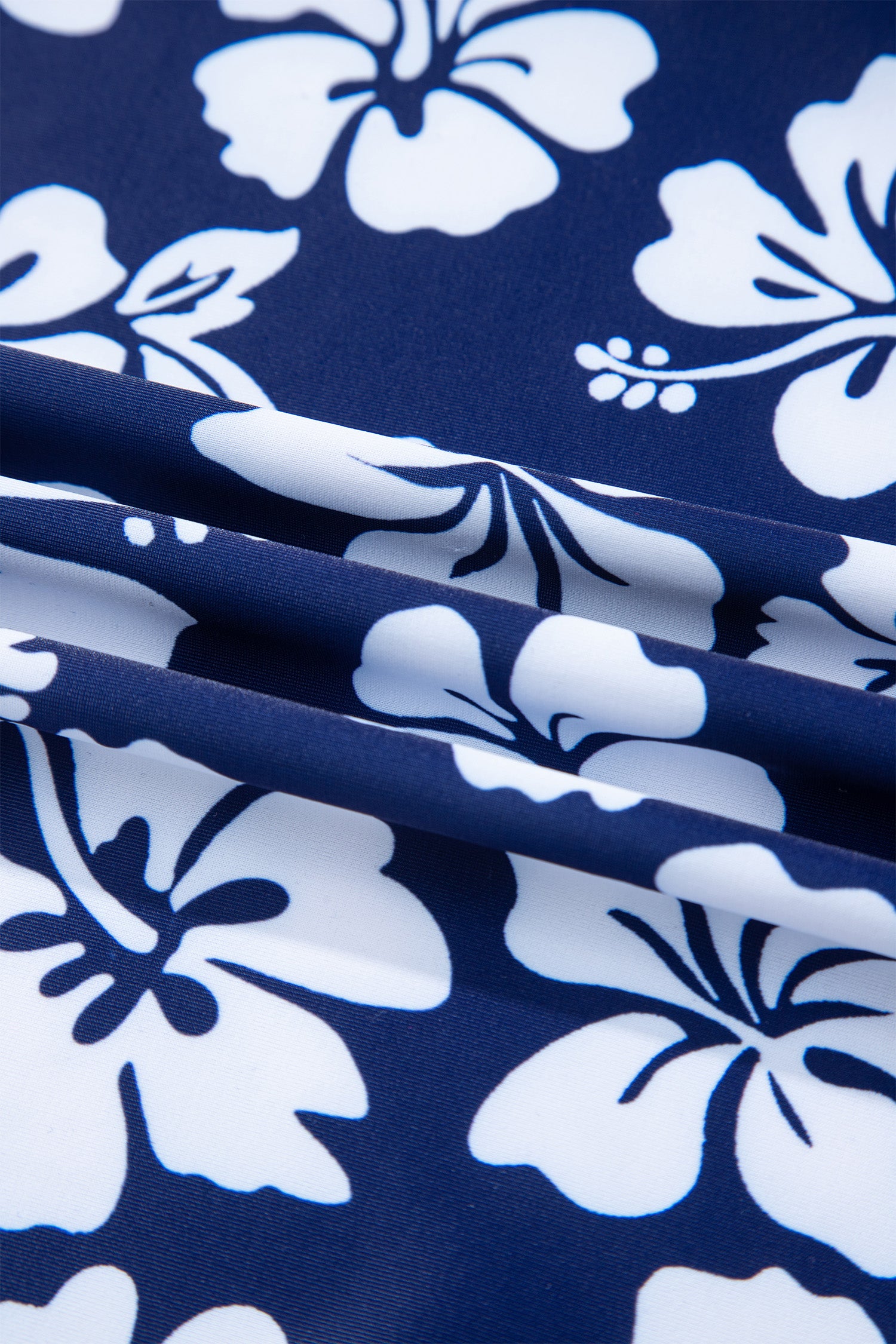 Cali Chic Women Swimsuit Blue Floral Print Patchwork Bow Knot Detail Sleeveless Swim Dress - Cali Chic