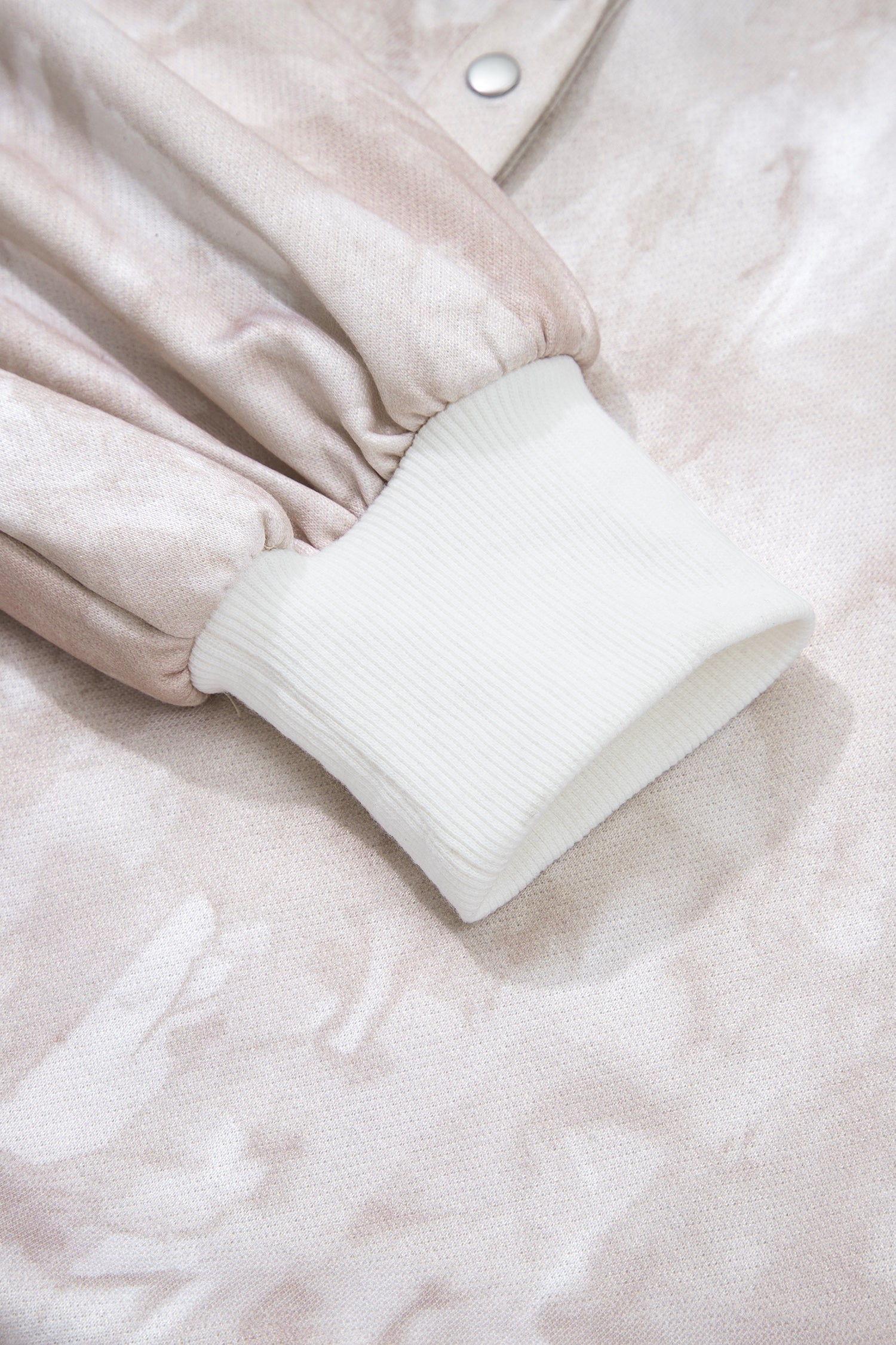 Cali Chic Women Mini Skort White Abstract Woodland Print Balloon Sleeve Pullover Drawstring Mini Skort Set - Cali Chic