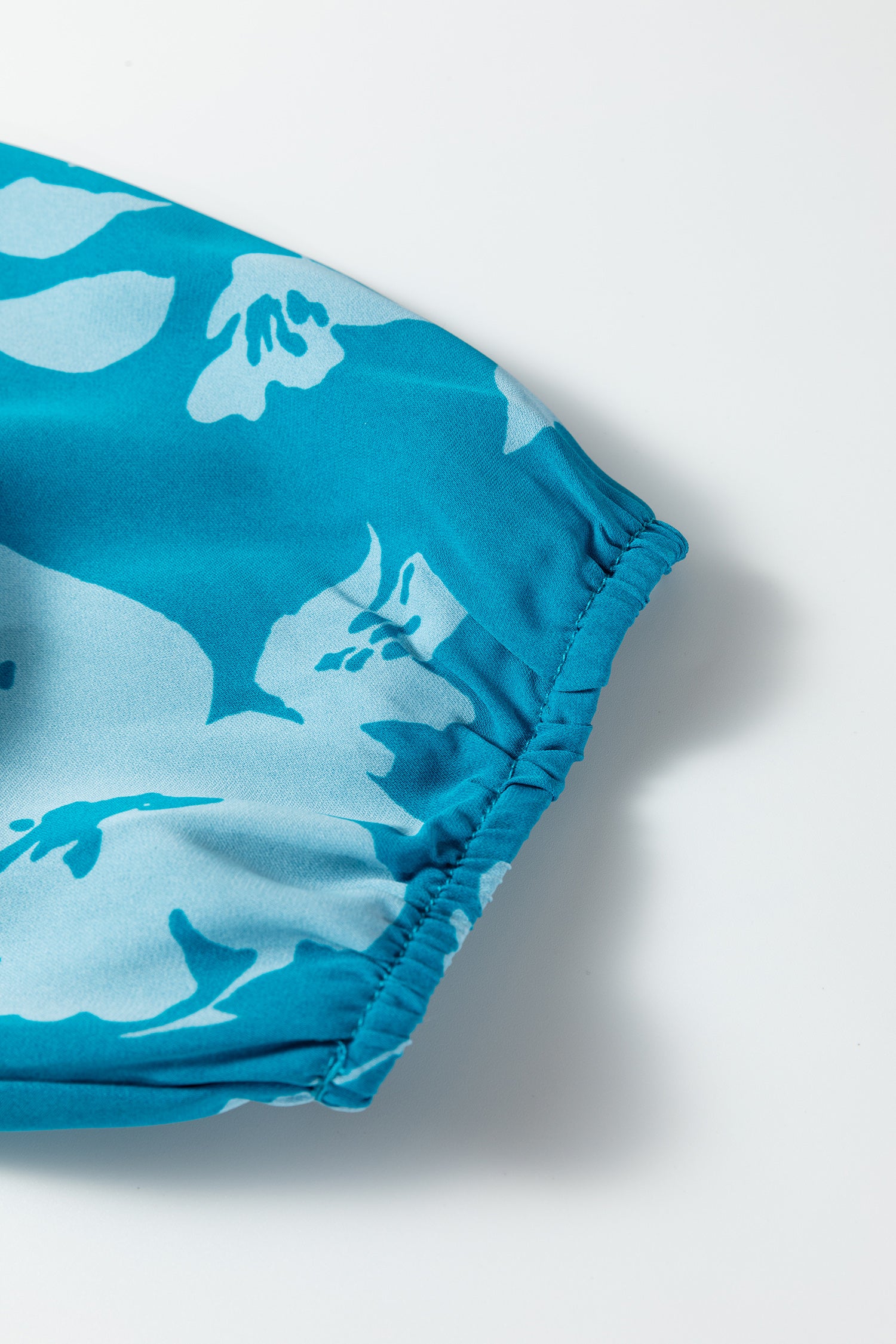 Cali Chic Women Dress Blue Flower Half Sleeve Tiered Ruffled Mini Dress - Cali Chic