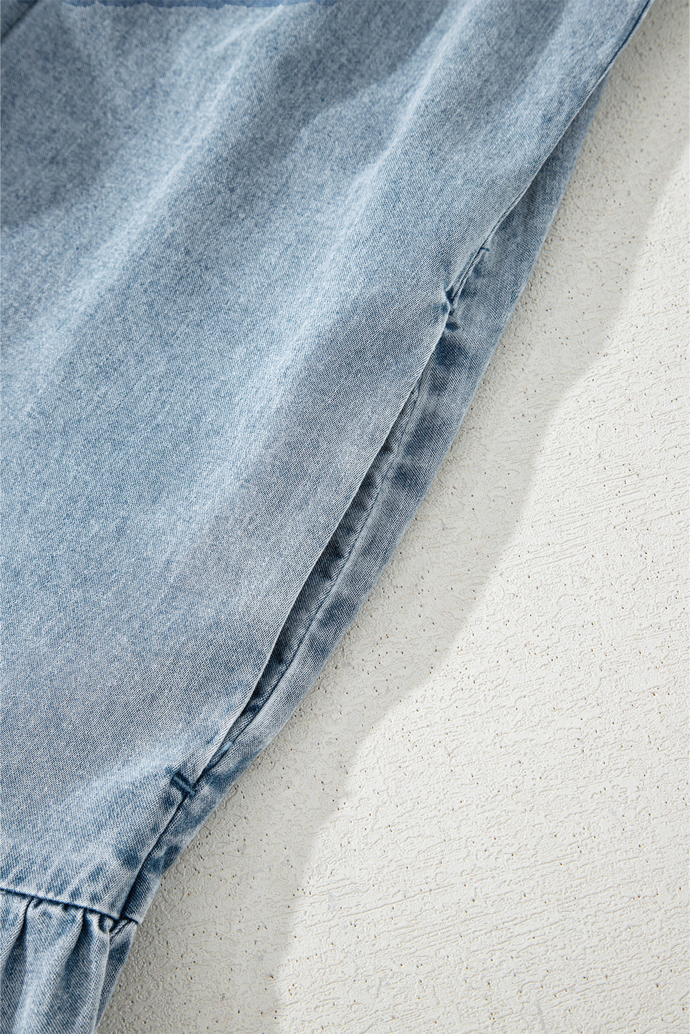 Cali Chic Women Dress Real Teal Bowknot Neck Sleeveless Ruffled Chambray Dress - Cali Chic