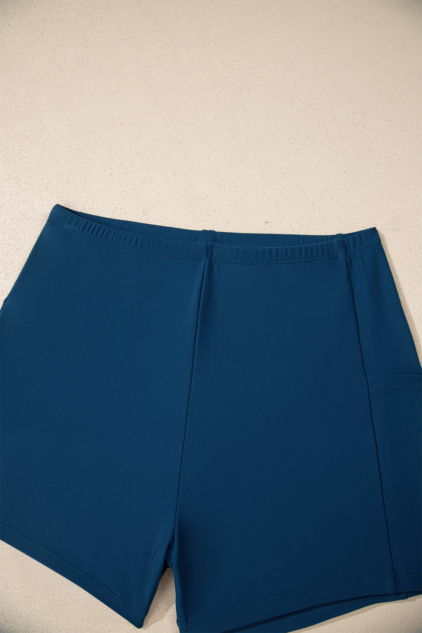 Cali Chic Women Swimsuit Sail Blue Color Block Patchwork Bow Knot Detail Sleeveless Swim Dress - Cali Chic