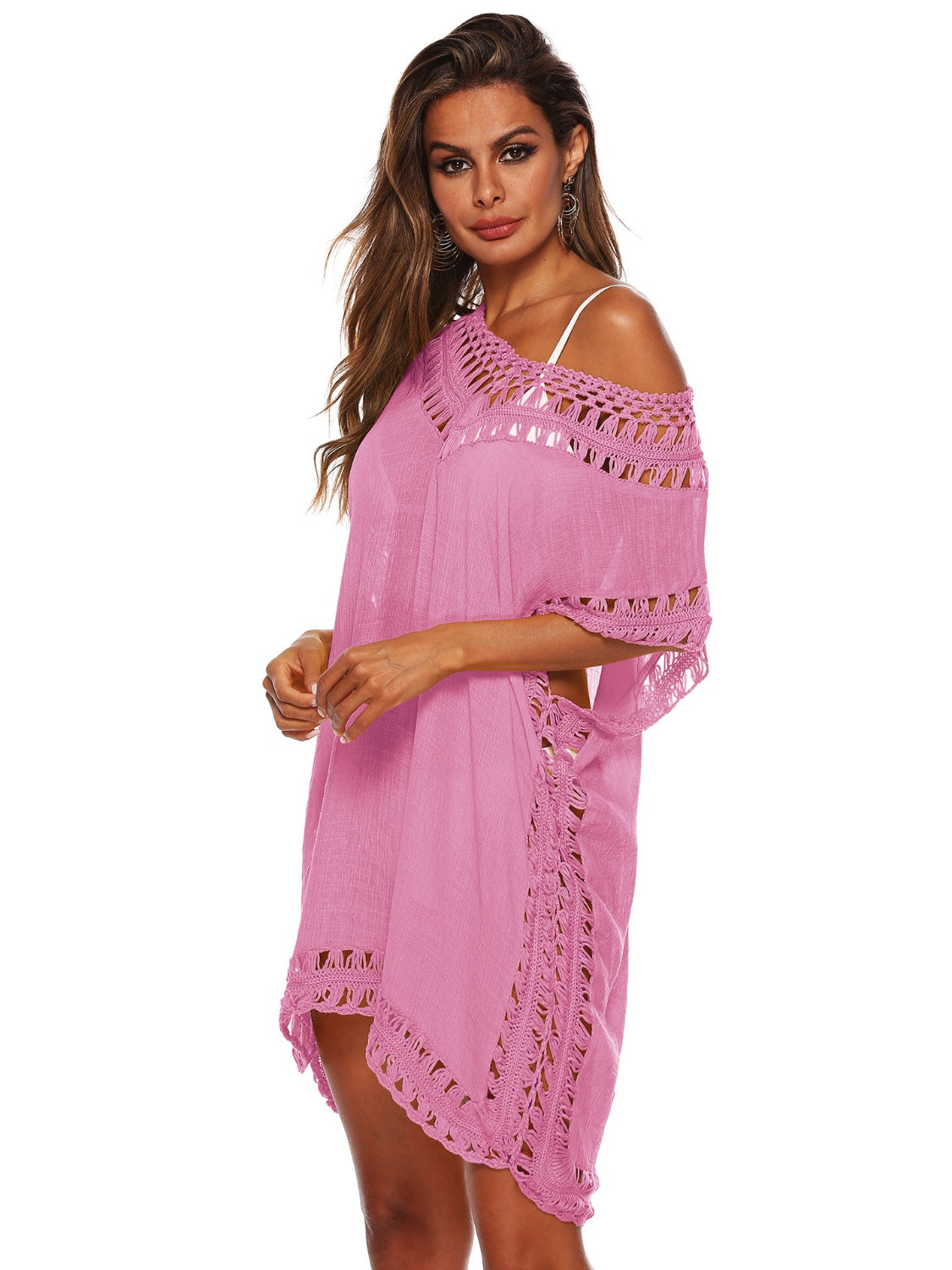Cali Chic Cutout V-Neck Short Sleeve Cover-Up