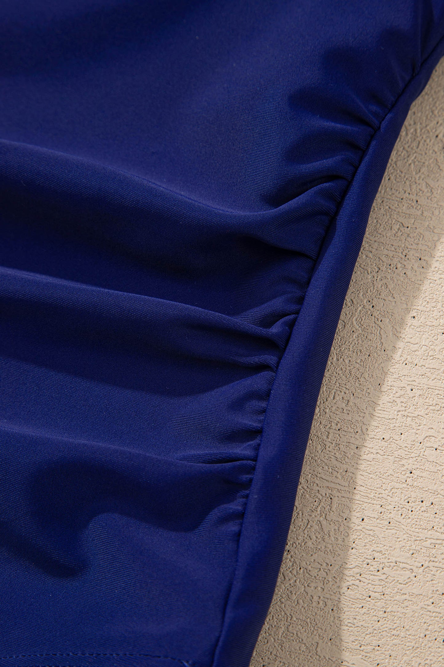 Navy Blue Color Block Detail Adjustable Straps One Piece Swimsuit - Cali Chic