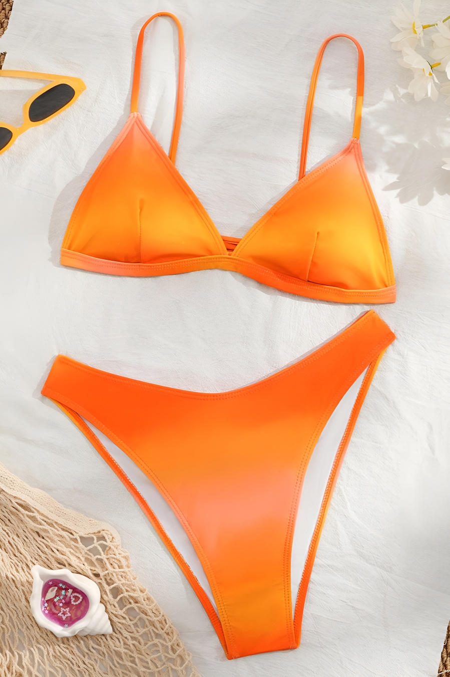 Cali Chic Women's Gradient Triangle Halter Bikini Set