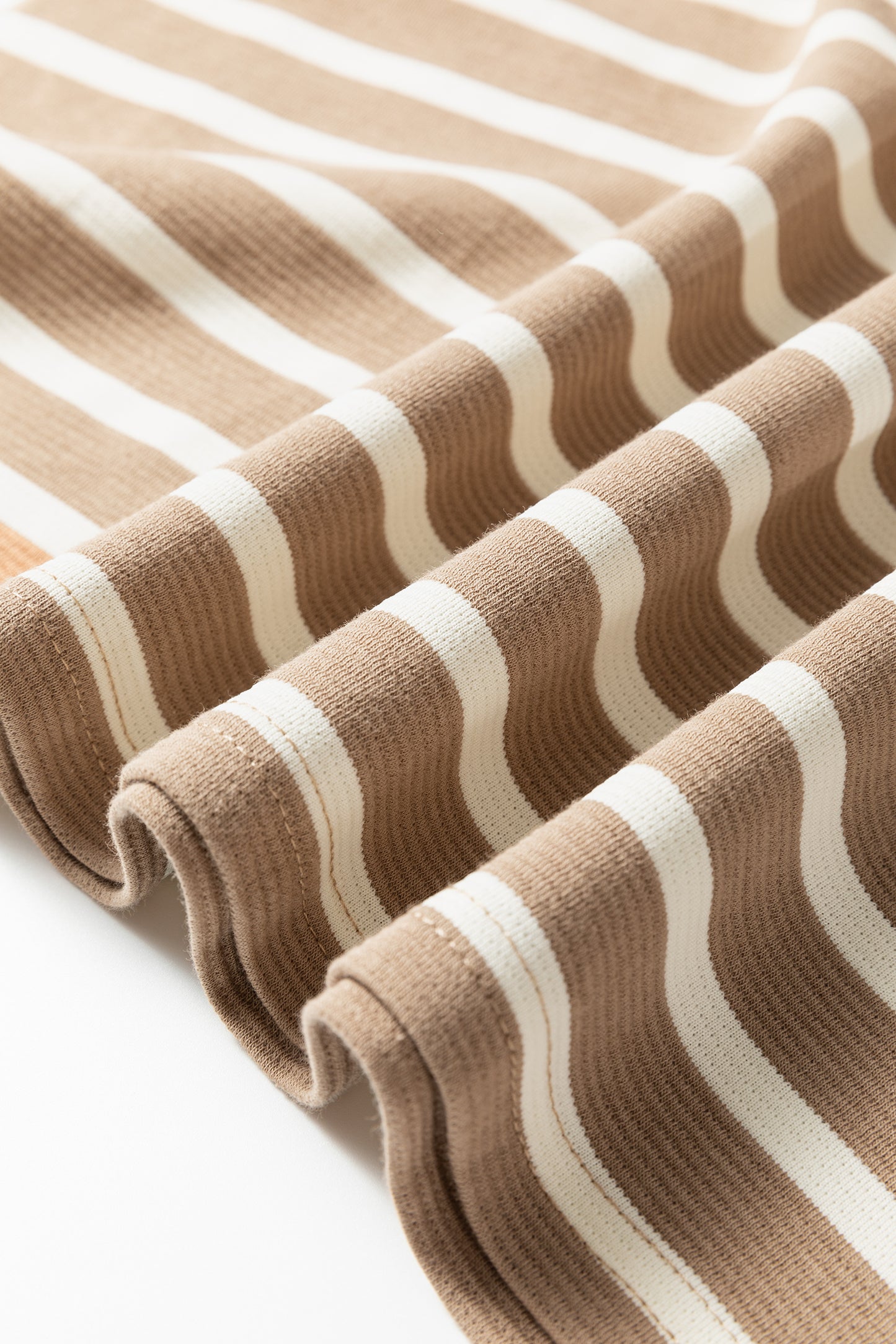 Cali Chic Women Dress Khaki Stripe Tie V Neck Sleeveless Side Slit Midi Dress - Cali Chic