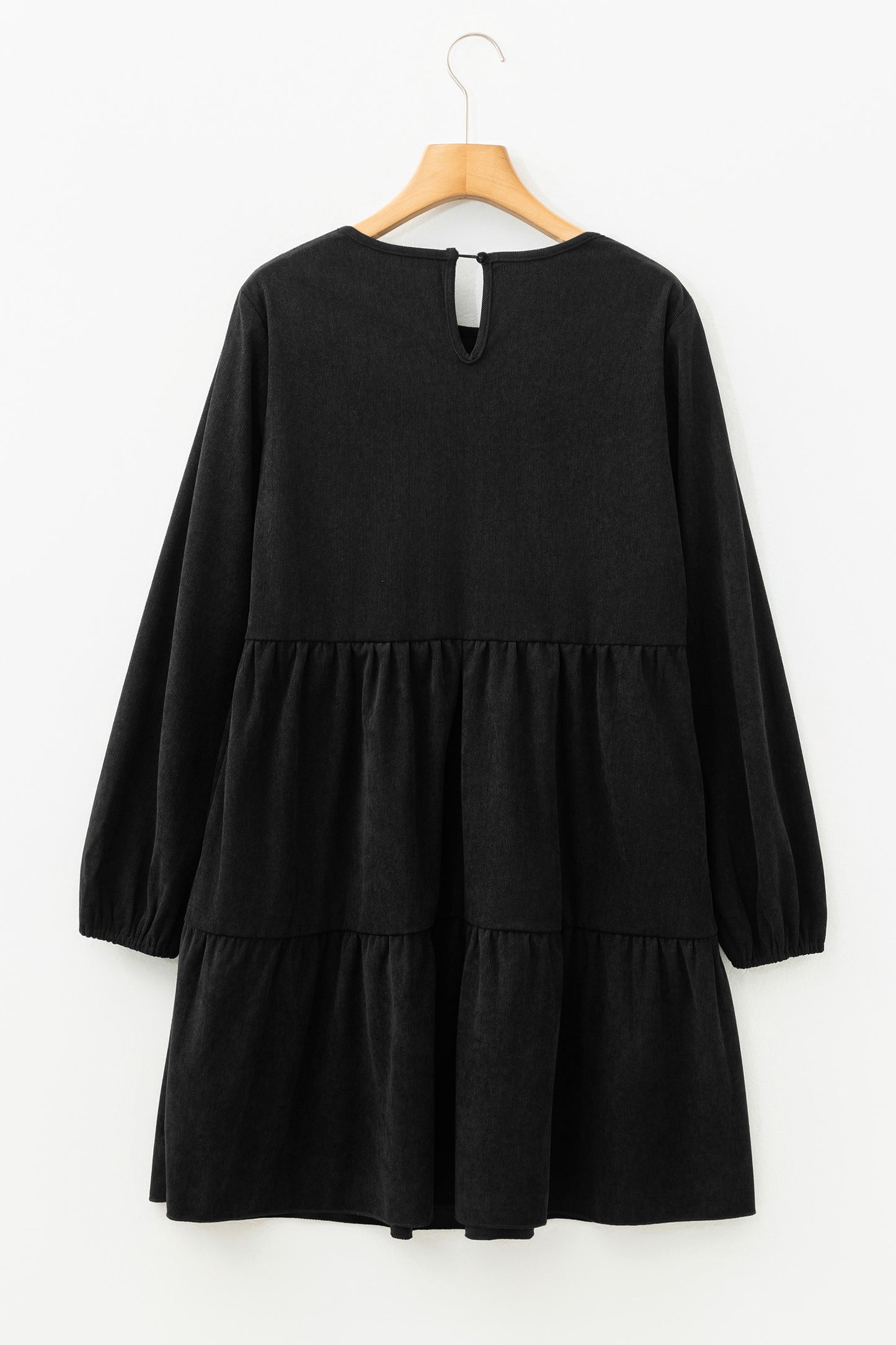 Cali Chic Women Dress Black Lantern Sleeve Tiered Mini Dress - Cali Chic