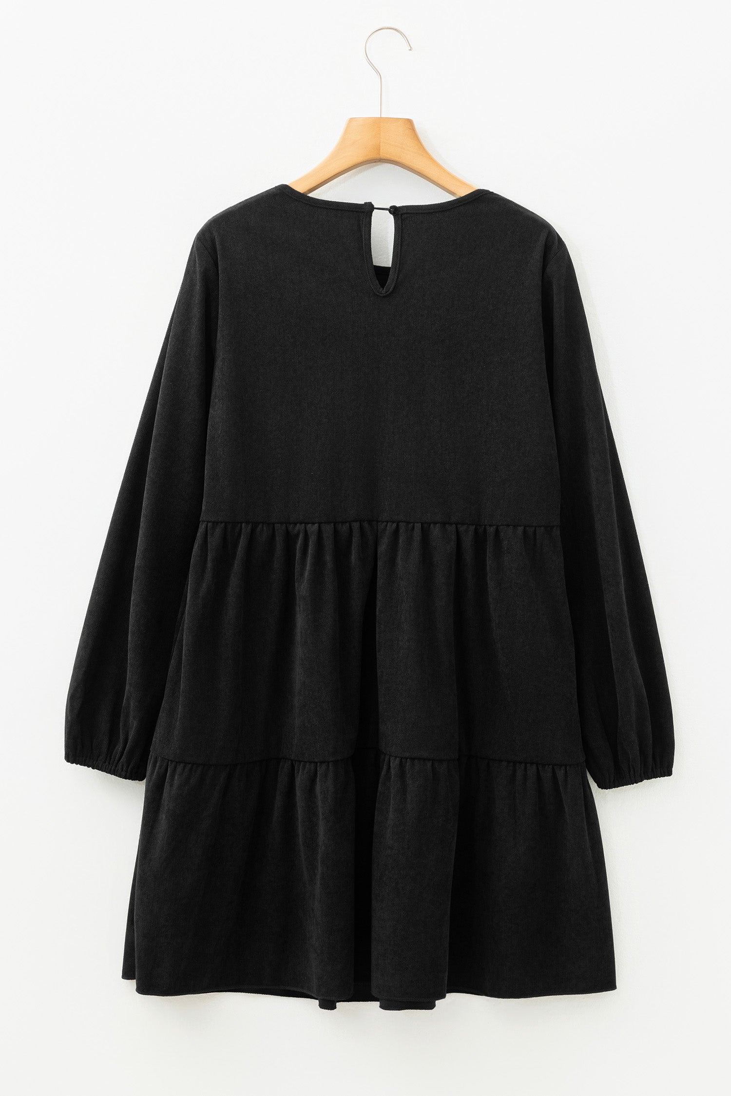 Cali Chic Women Dress Black Lantern Sleeve Tiered Mini Dress - Cali Chic