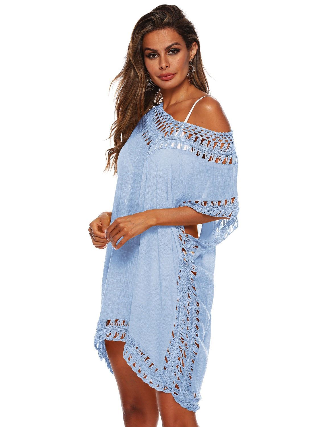 Cali Chic Cutout V-Neck Short Sleeve Cover-Up