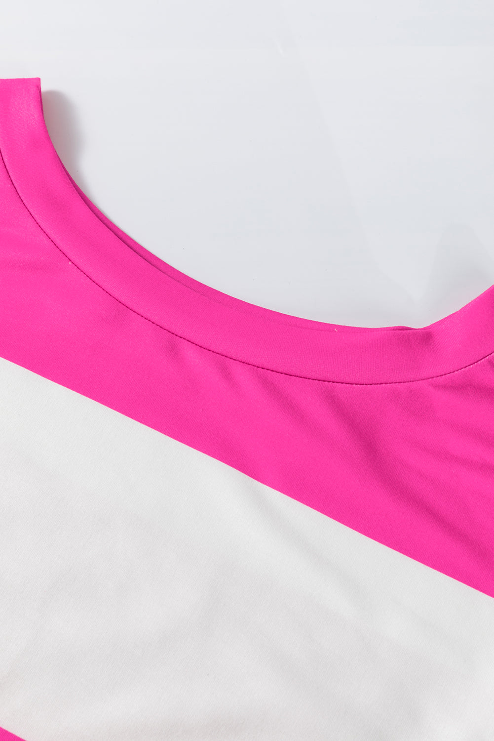 Cali Chic Women Top Rose Red Colorblock Striped Drop Shoulder Long Sleeve Top - Cali Chic