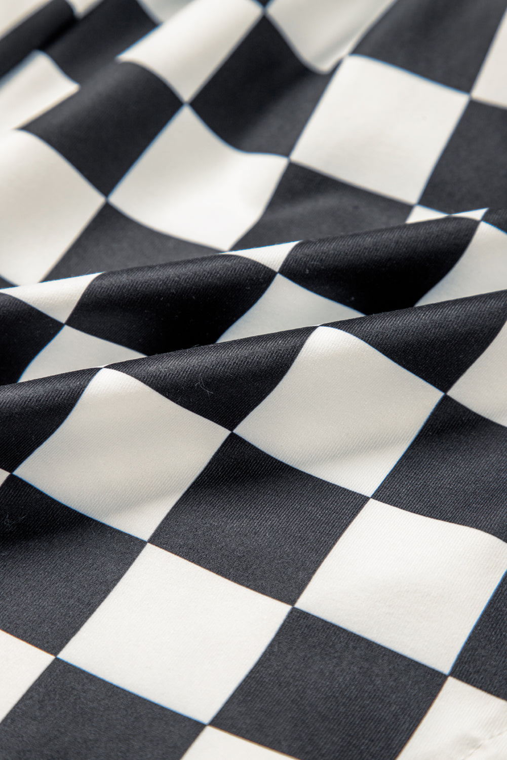 Cali Chic Women Swimsuit Black Checkered Print High Waist Casual Shorts - Cali Chic