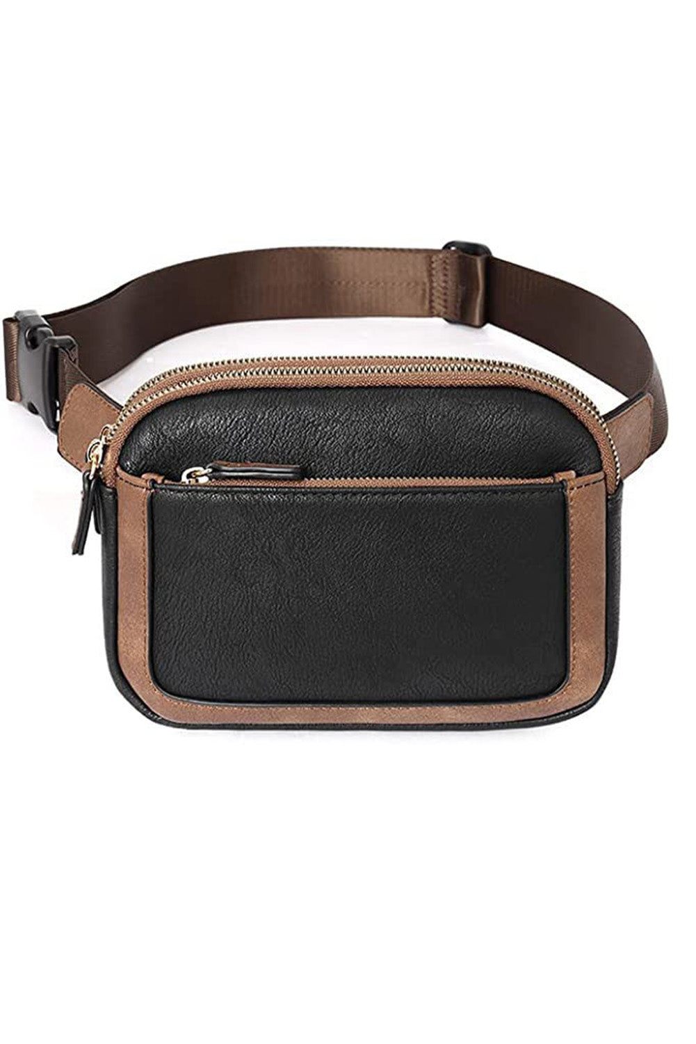 Cali Chic Black Adjustable Strap Mini PU Leather Crossbody Bag