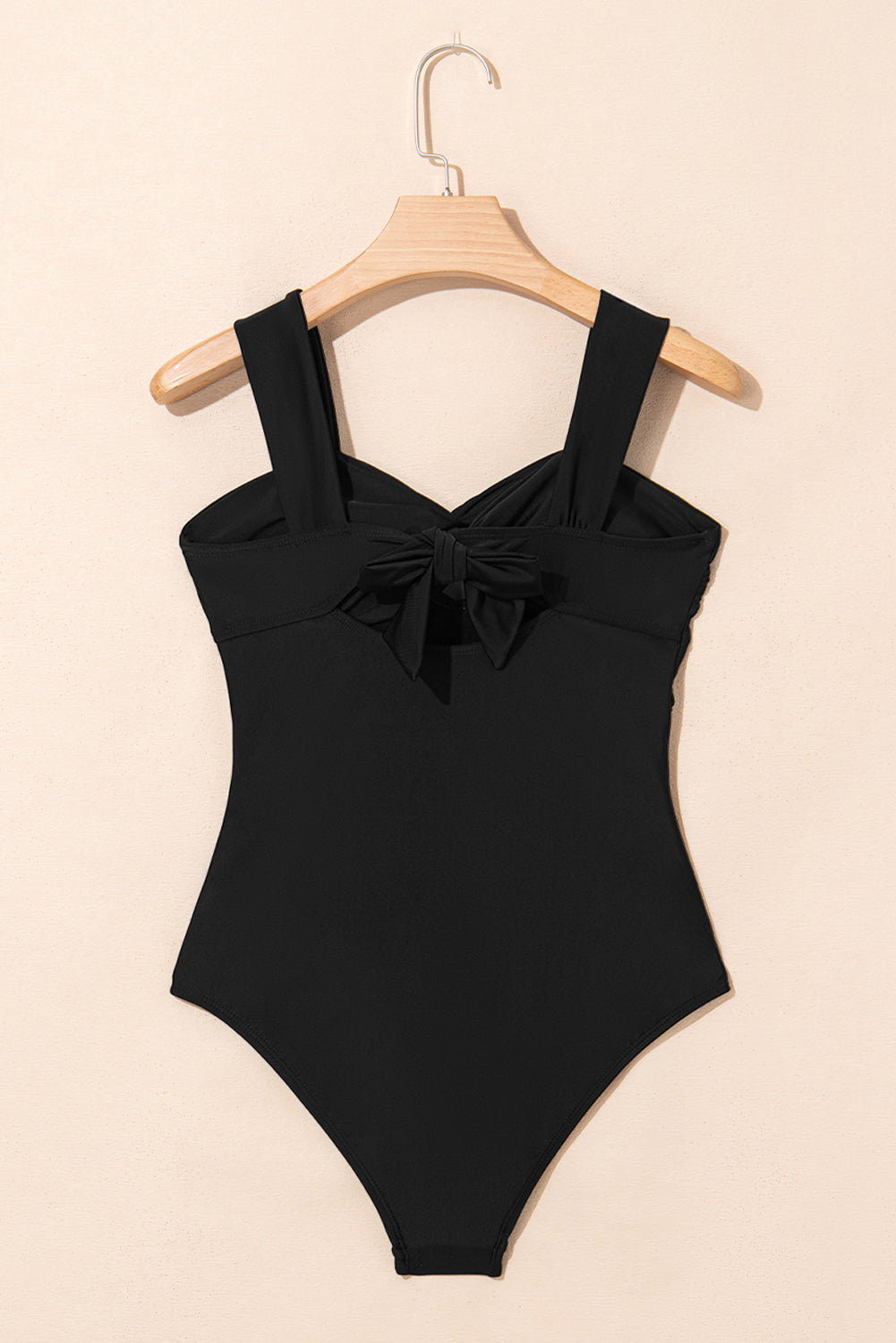 Cali Chic Women Swimsuit Black Cut out Twist Bowknot Backless One Piece Swimsuit - Cali Chic