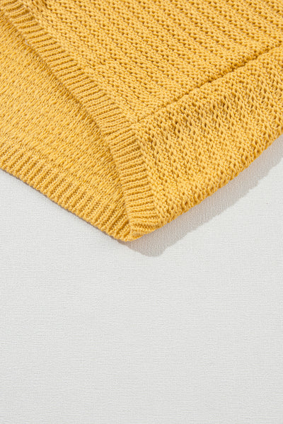 Ginger Solid Loose Knit Short Dolman Sleeve Sweater