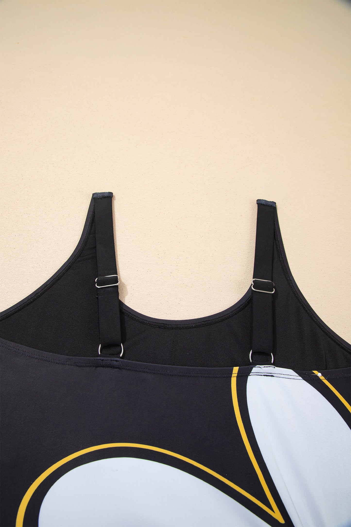 Cali Chic Women Swimsuit Black Drawstring Big Hole Floral Print Sleeveless One Piece Swimsuit - Cali Chic