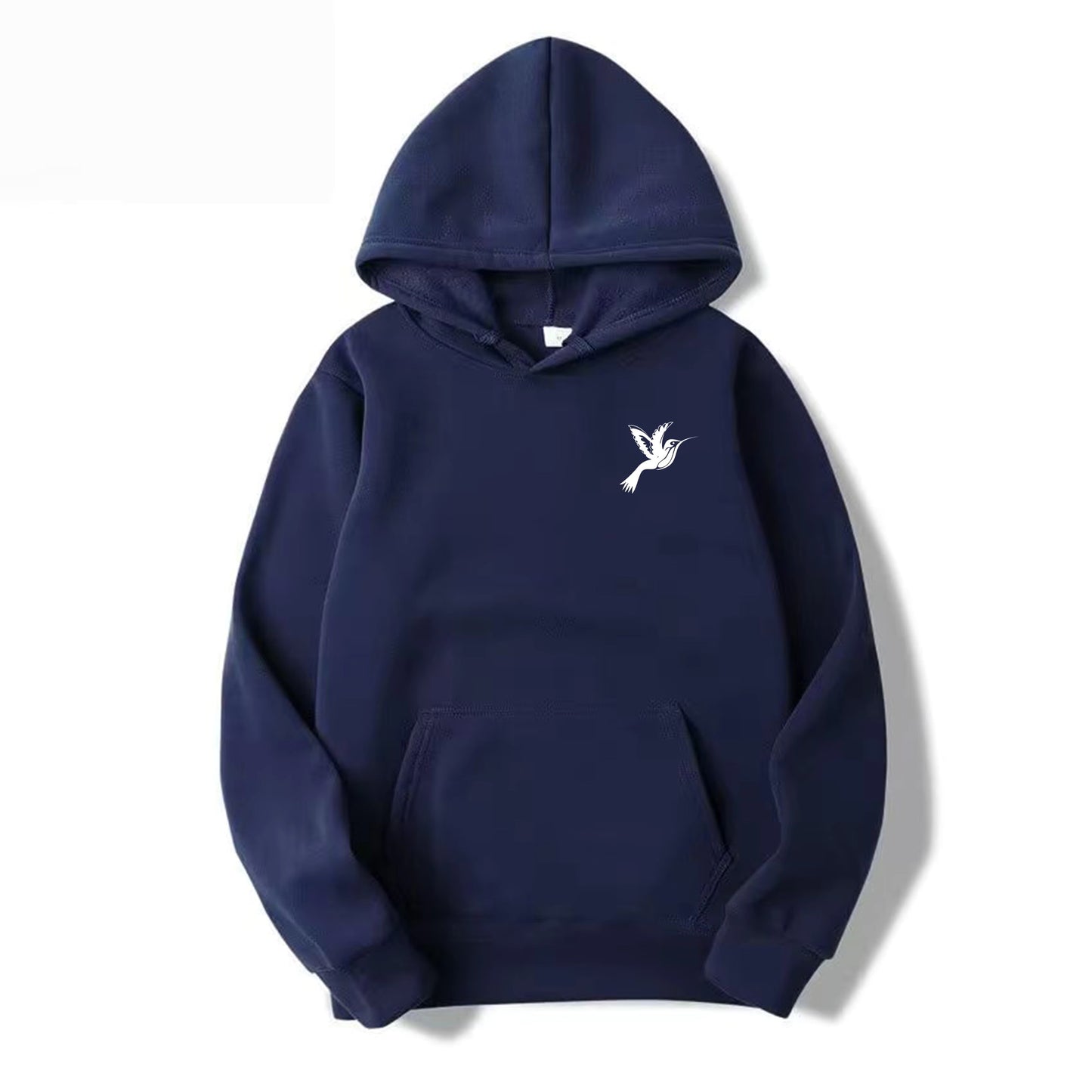CALI CHIC Women's Pullover Sweatshirt Navy Round Neck Pullover Hoodie Polyester Knit, Casual Fashionable Women's Top Womenswear Outdoor