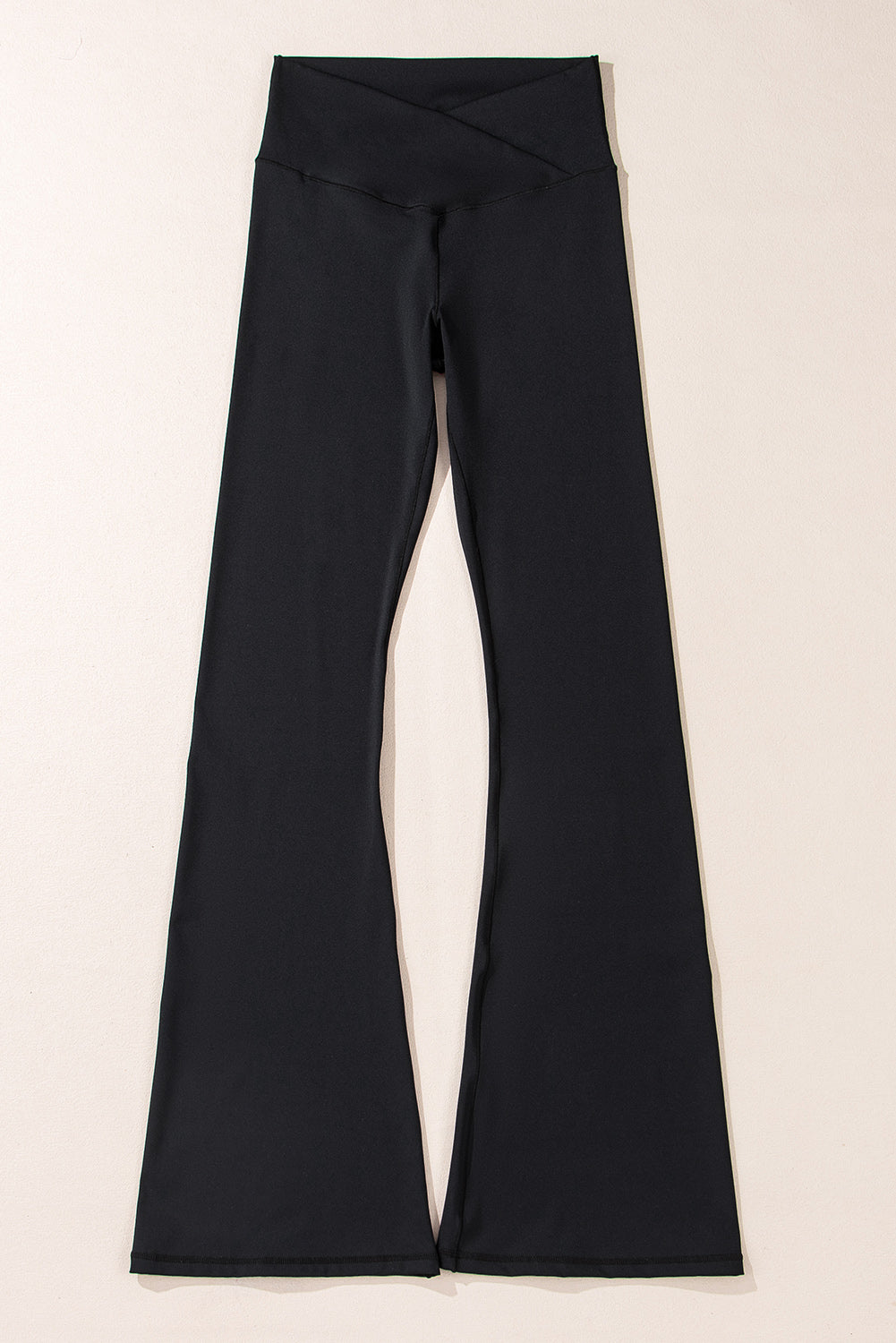 Cali Chic Women's Leggings Black V Shape High Waist Flared Pants